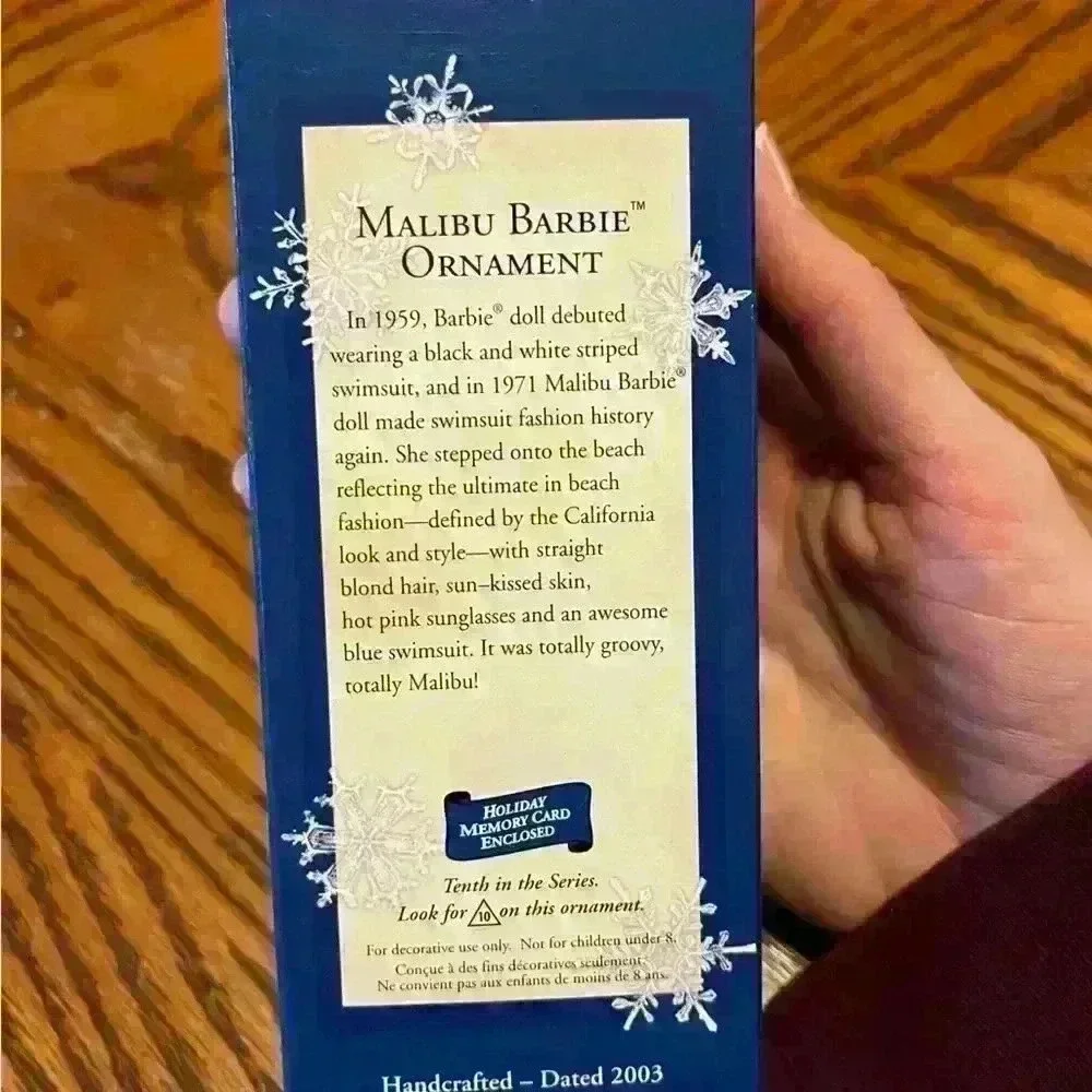 2003 Malibu Barbie Ornament